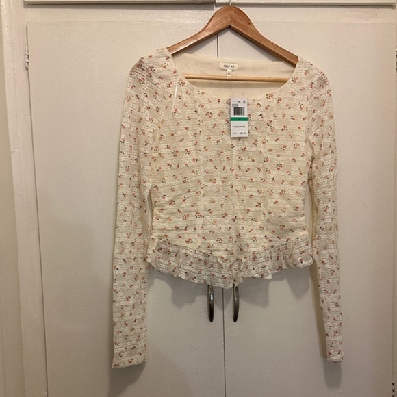 Self E Tops - Wild Fable Cream Floral Blouse